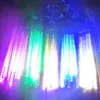 Strips Solar Lamp 30cm LED Meteor Shower String Lights 8 Tubes Garland Waterproof Fairy For Holiday Garden Christmas Decor1308195