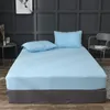 أوراق تطبق النمط الياباني اللون الصلبة البسيطة، سرير غير قابل للانزلاق مناسب لحامي مفرش مزدوج مزدوج