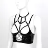 Sexiga kvinnors underkläder Cupless BH TOP FÖR SEX Halter Neck Hollow Out Strappy Patent Leather Zipper Olänke Underwire Open Cup Bras255L