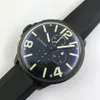 2021 Sport Style Mens Watch Luminous Convex glass Black Shell Quartz VK67 multifuncional cronômetro Relógios esquerdos Pulseira de borracha Relógio de pulso azul marinho Hanbelson