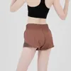 Kvinnor sträcker korta långa midjebyxor med dragkedja ficka smör mjukt tygnät Nätgarn Stitching reflekterande shorts 1 storlek upp 210714