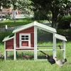 US Stock Pet House Promotion! Topmax kyckling coop kanin hus trä liten djur bur kanin hutch med ramp och bricka heminredning