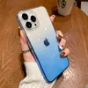 ウルトラ携帯電話ケースiPhone 13 12 11 Pro Max Mini X XR XS 6S 7 8プラスSE SLIM SOFT TPUかわいい透明カバーのための薄いグラデーションクリアケース