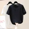 casual basic Summer thin Sweater Women short sleeve o-neck Soft Knit sweater Pullovers solid female Jumper top plus size 4xL 210604