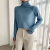 Estilo Outono e Inverno Mulheres Turtleneck Heap Collar Sweater Feminino Solta Camisa Slim Manga Longa Selvagem Pullover 11259 210521