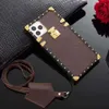 Square luxury leather phone cases For iPhone 15promax 15pro 15 15promax 14pro 14 13ProMax 12 12pro 11promax 11 XR XS XSMax PU leather shell