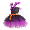 Vestiti della ragazza 2 pz/set Halloween Bambini + Cappello Bambini Vestiti Cosplay Neonate Tutu Costumi di Maglia Abbigliamento Ragazza 2-9Y