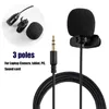 Noir 1.5 m Mini Lavalier Portable Microphone Condensateur Clip-on Revers Mic Filaire Microphones pour Téléphone Portable PC