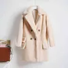 Fluffy Tjock Varm Faux Fur Coat Kvinnor Konstgjord Plush Jacket Kvinnors Teddy Bear Coats Kvinna Vinter Solid Knapp Jackor 211123