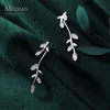 Vero argento sterling 925 albero della vita orecchini per le donne Clear CZ lascia pavimentato Amour Ear Studs gioielli 210707