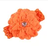 2021 New Girls Crochet Headbands Peony Flower Clip + 1,5 "Hårband Huvudfolie Hårband Blomma Huvudbonader Tillbehör