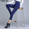 Warme vrouwen winter potlood broek dikker fleece broek vrouwelijke zwart blauw grijs hoge taille stretch fluwelen legging 210608
