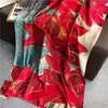 Sciarpe Autunno Designer Grande Sciarpa floreale Donna Scialle di seta Foulard Testa di stampa femminile Hijab Donna Lunga in raso Bandana2470726