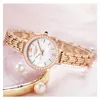 Relojes de pulsera Reloj Femenino 2021 Blanco Nácar Dial Diamante Pequeño Oro Moda Impermeable Damas Casual Cuarzo