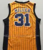 Erkek Basketbol Victor Oladipo 4 Retro Reggie Miller 31 Formalar Basketbol Beyaz Sarı Mavi Renk 2020 Yeni 100% Dikişli Gömlek Boyutu S-2XL