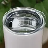 Magazyn lokalny USA! 15oz Sublimacja Prosto Tumbler z pokrywką Słomy Podwójna ściana DIY Półki Skinny Tumblery Próżniowe Izolowane Przesyłanie ciepła Drukowanie Kubek Coffee Cup