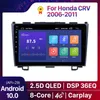 2Din Android 10,0 Voyagier DVD DVD Lecteur radio WiFi GPS Navigation pour Honda CRV 2006-11 Unité de tête multimédia 2011