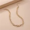 Jshine gothtic owval link grube łańcuch naszyjniki dla kobiet mężczyzn mody mody złoty kolor biżuterii dławiki