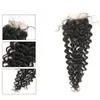 Unprocessed Indian Human Hair Closure Deep Wave 4x4 Lace Closures with Baby Hair for Women Natural Black Color