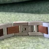 SellingProducts Bracelet en acier inoxydable personnalisé Bracelet en bois de noyer Bracelet en argent pour hommes