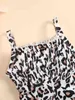 Baby Leopard Shirred Flare Leg Cami Jumps Camis Suit elle