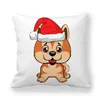 Cushion/Decorative Pillow Cute Christmas Dog Series Pillowcase Encrypted Peach Skin Cushion Cover Modern Minimalist Home Decoration