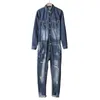 Heren jeans heren 2022 lange mouw gescheurde jumpsuit voor mannen werk slijtage denim slabbetje algemeen heren vintage romper mannelijk retro één stuk