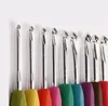 2021 Ny Multicolor Knittin Needles Mixed Metal Hook Crochet Template Kit TPR och aluminium för voom Tool Band DIY Crafts