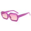 패션 성격 사각 프레임 선글라스 여성 브랜드 디자이너 거리 스타일 트렌드 태양 안경 UV400 색상 렌즈 상자 케이스