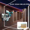 DC 12V/24V COB Stringhe LED Chip flessibili ad alta densità Larghezza 8mm Luci bianche 320 LEDsm Camera da letto Stage Home Cabinet Cucina Illuminazione fai-da-te crestech168