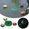 Outdoor Solar Power Energy Lotus Light Led Floating Flower Vattentät Lampa Nattljus för Pool Pond Garden Decoration