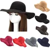 Vintage Soft Solid Style Moda Donna Morden Ladies Wide Brim Thermal Hiking Caps Feltro di lana Bowler Cappello Fedora Floppy Cappelli da esterno