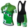 2022 Tecknade Team Kortärmad Sommar Mäns Cykling Jersey Set Sport MTB Cykling Kläder Cykelväg Ridning Ställ Bib Shorts