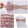 Bowknot Bröllopsstolskydd Sashes Elastic Spandex Bow Chace Band med spänne för bröllop Bankett Party Decoration Tillbehör BH5911 TYJ