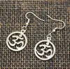 20Pair Vintage Tibetan Silver Alloy Yoga om charm dangle örhängen för kvinnor smycken