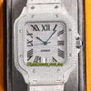 2021 TWF SA0018 Paved Diamonds ETA A2824 Automatisch herenhorloge Volledig Iced Out Diamond Rainbow Romeinse wijzerplaat 316L roestvrijstalen Brace2471