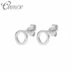 Stud Canner Fashion Minimalist Gioielli Minimalista Orecchini circolari rotondi geometrici per donne Piccole orecchini 100% 925 Sterling Silver