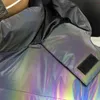 Färgglada reflekterande Noctilucent Hooded Jacket Män Casual Tjock Natt Sportande Fluorescerande Mens Jackor Coats Hiphop Outwear 210522