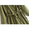 Laço de cintura solta versátil de outono laço longo casaco de volta carta de volta temperamento feminino jaqueta feminina tops 210507
