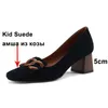 Meotina Kid Suede High Heel Pumps Women Real Leather Block Heels Shoes Suqare Toe Fringe Fashion Footwear Lady Dress Shoes 40 210520