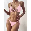 Micro Bikini Badeanzug Weibliche Aushöhlen Bademode Frauen Halter Brasilianische Set Sommer Strand Badeanzug Biquini 210621