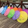 Erwachsene chinesische handgemachte Stoff Regenschirm Mode Reise Candy Farbe orientalische Sonnenschirm Regenschirme Hochzeit Party Dekoration Werkzeuge EWA6488