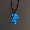Светящийся дракона ожерелье накаляя ночь флуоресценция античный посеребренный блеск в темном ожерелье для мужчин женщин вечеринка Hallowen G1206