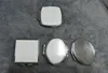 Sublimering Metall Blank Make Up Spegel Med Keychain DIY Värme Trasnfer Skriv ut Blank PlainMetal Material Dubbelsidig kompakt vikningslåda