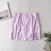 Spódnice 2021 Seksowne eleganckie fioletowe ołówek kobiety wysoki talia Bodycon chuda klubowa impreza Casual Fashion mini spódniczka kobieta