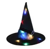 500pcs cappelli di Halloween decorazione oggetti di scena LED stringa di luci incandescente cappello da strega layout di scena rifornimenti del partito maga maga chapeau guidata cap SN2849