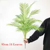 80-98 см большие искусственные пальмы тропические растения поддельные монстеры высокие горшечные дерево пластиковые листья для дома свадьба открытый декор 210624