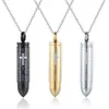 Stainless Steel Bullet Pendants For Men Fashion Vintage Cross Scripture Necklace Without Chain Screwable