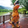 Costume de poupée de mascotte Costumes gonflables adultes T Rex pour homme femme Costume de dinosaure d'Halloween Robe Dino brune Rold Play Party Blow up Dress