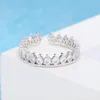 Open verstelbare diamant kroon cluster ringen zilver engagement trouwringen voor vrouwen mode-sieraden Will en Sandy